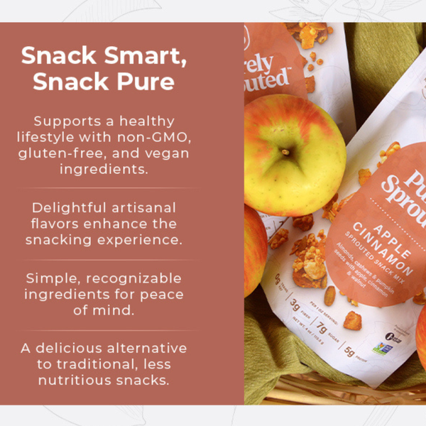 Apple Cinnamon Sprouted Snack Mix 4 oz bag