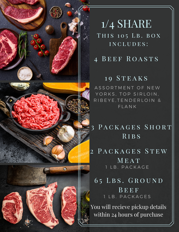 1/4 BEEF SHARE -100% Grass-Fed