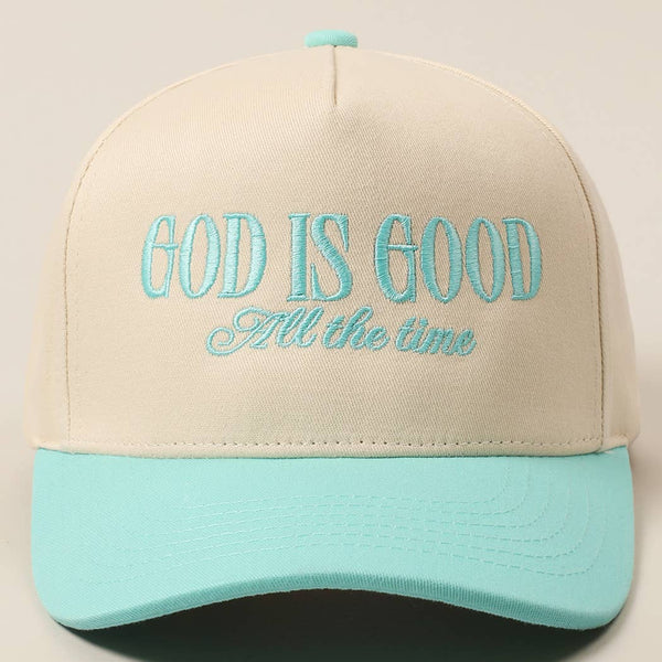 God Is Good All The Time Embroidery Trucker Hat
