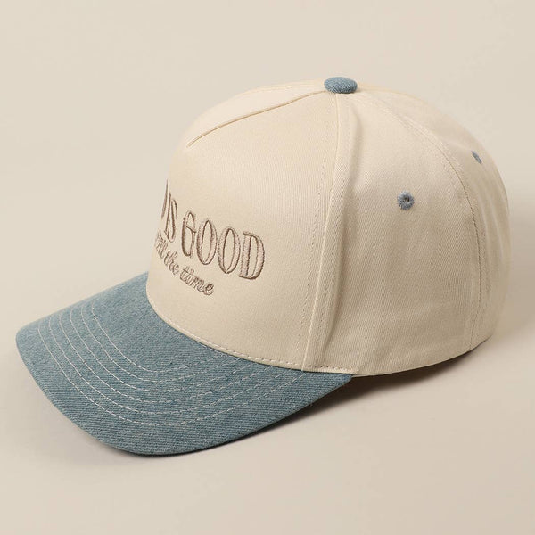 God Is Good All The Time Embroidery Trucker Hat