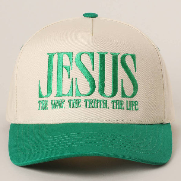 JESUS Typography Embroidered Trucker Hat