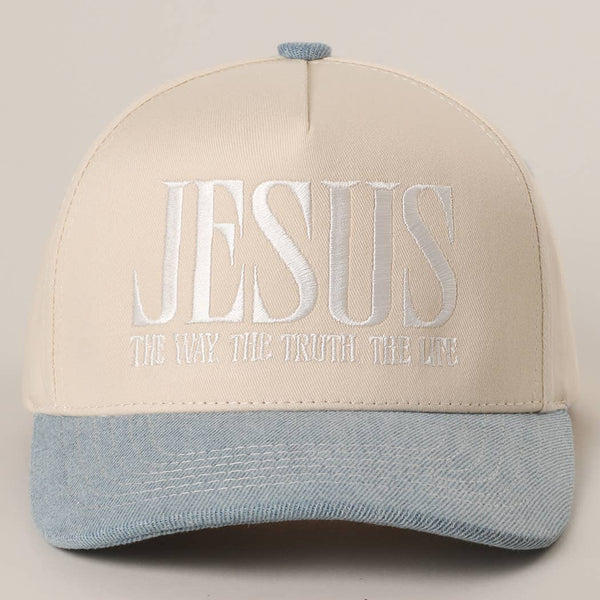 JESUS Typography Embroidered Trucker Hat