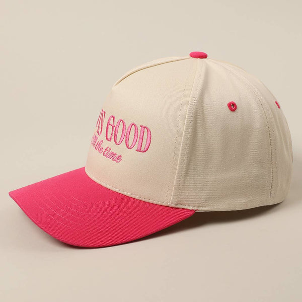 God Is Good All The Time Embroidery Trucker Hat